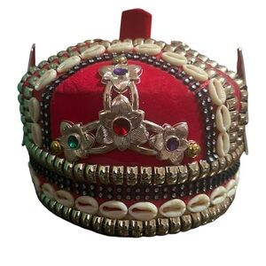African Crown With Coral Beads For Chieftaincy Culture Events